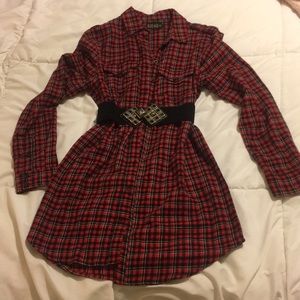 Plaid tunic and belt